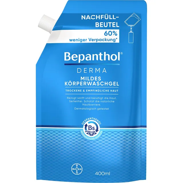 bepanthen-bepanthol-derma-mildes-k-rperwaschgel-400-ml-nachf-llbeutel image 1
